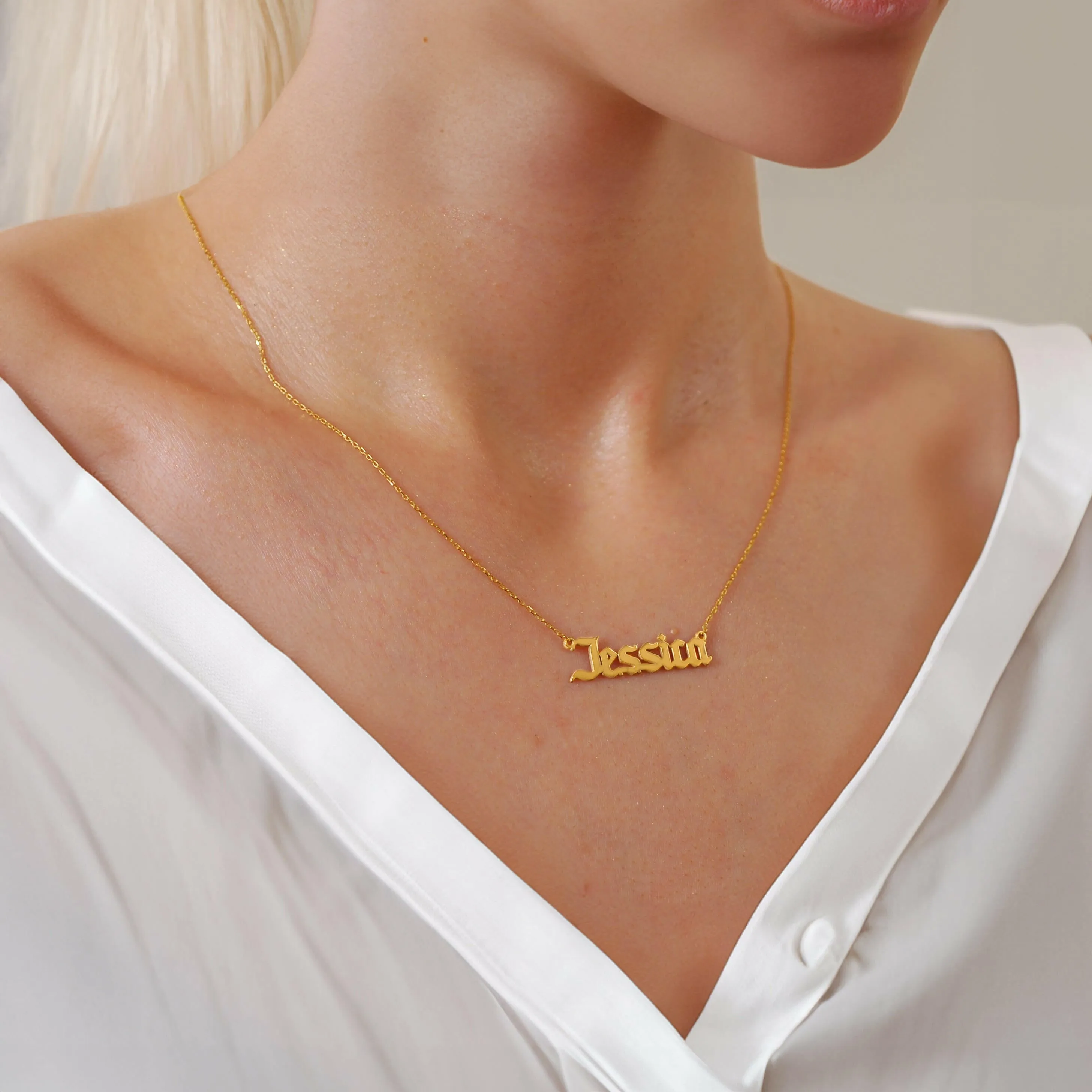 Personalized Necklace with Name | 14K Solid Gold