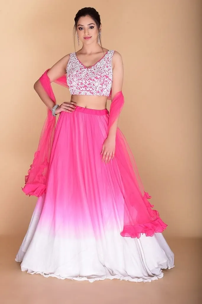 Pink Ombre Lehenga set