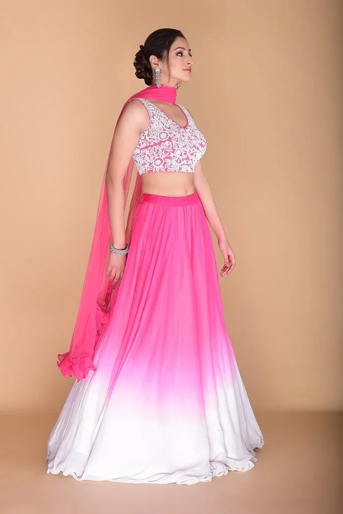 Pink Ombre Lehenga set