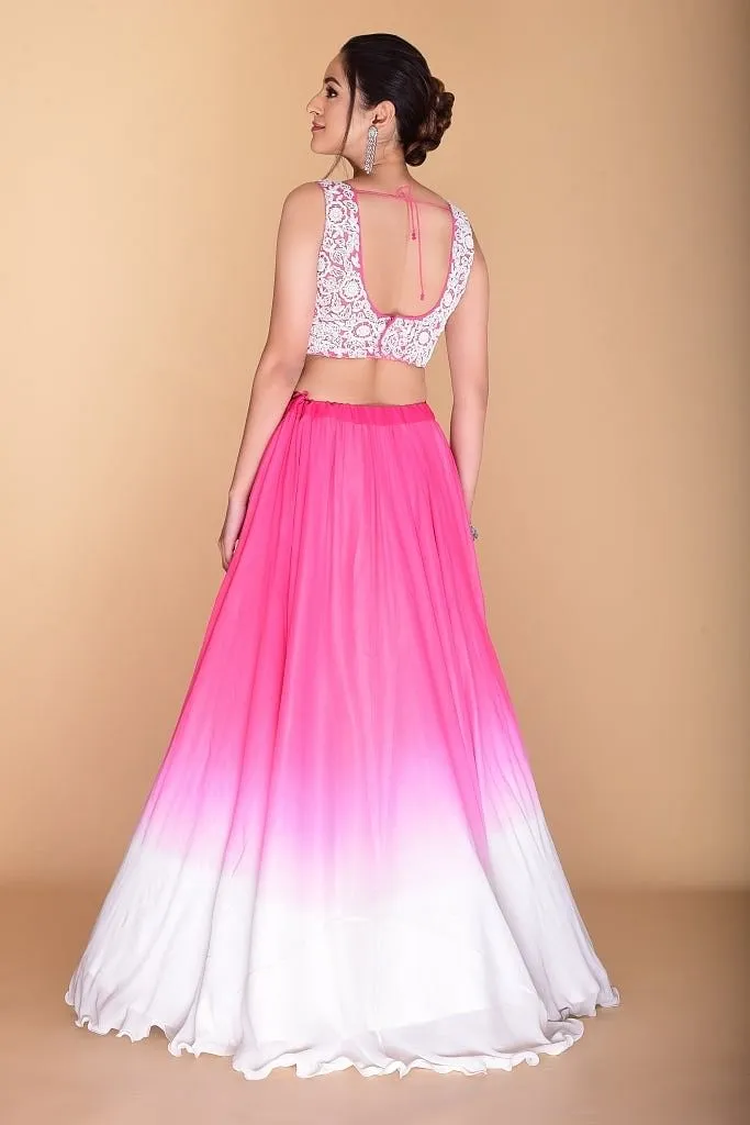 Pink Ombre Lehenga set