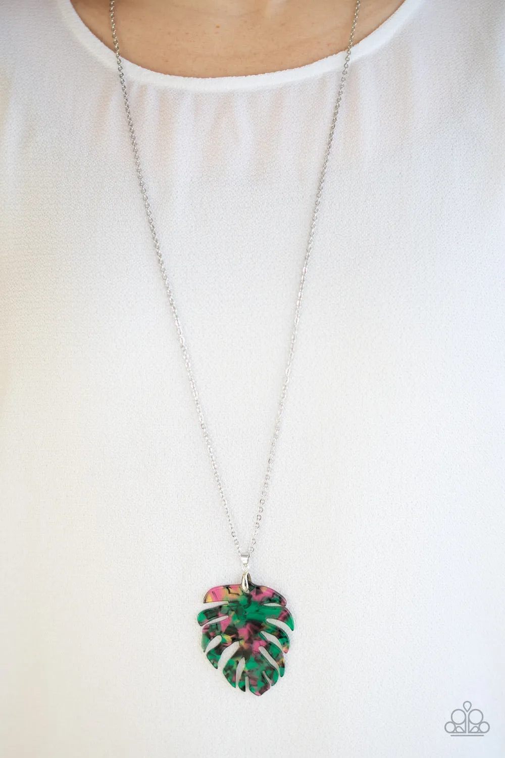 Prismatic Palm Green-Necklace