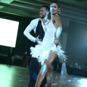 Pure White Fringed Latin Dance