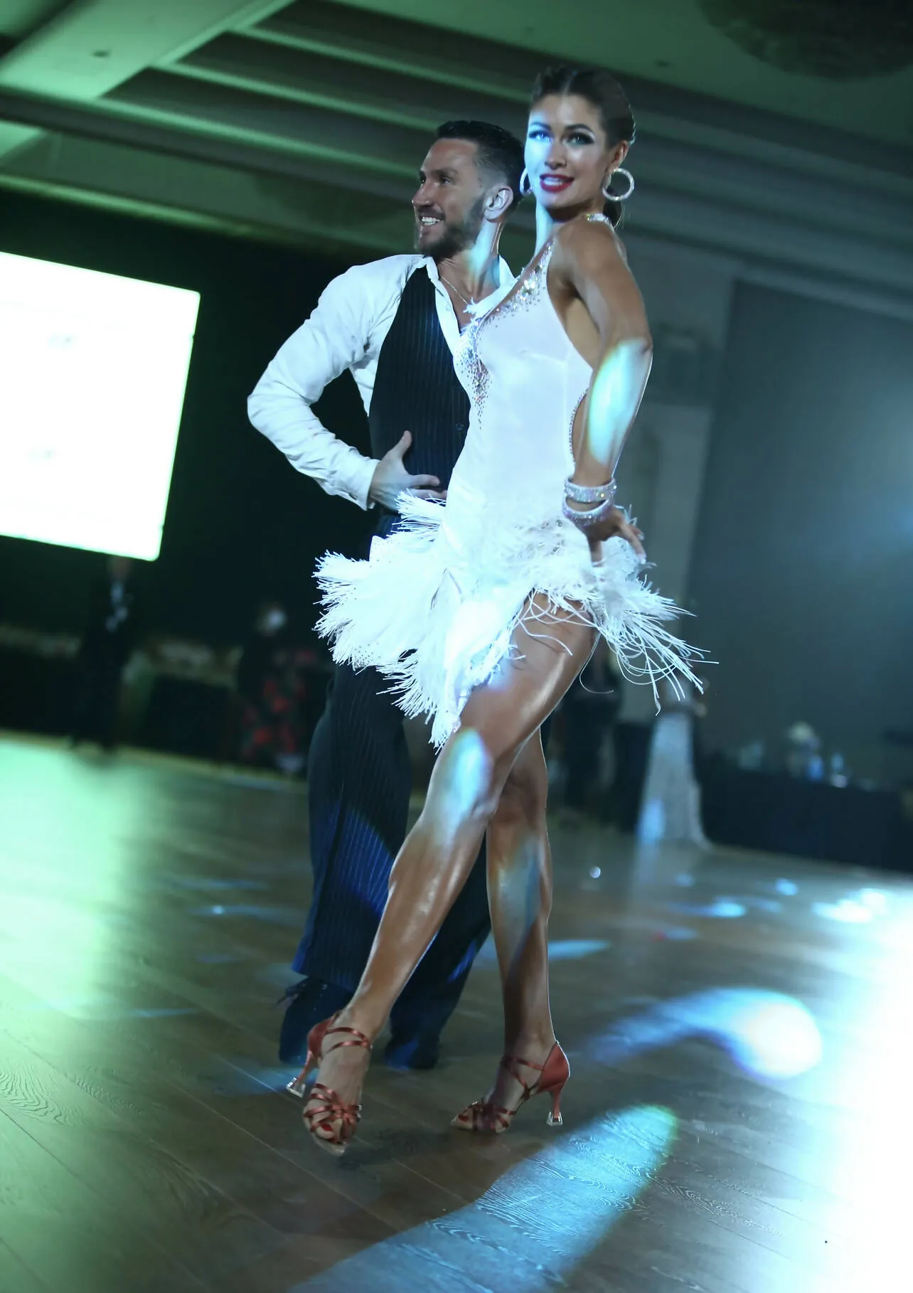 Pure White Fringed Latin Dance