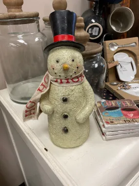 Resin Snowman with HO HO HO Scarf