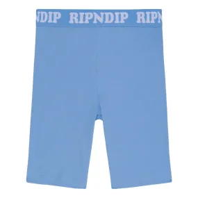 RIPNDIP WOMEN'S  PEEKING NERMAL BIKER SHORTS-BLUE