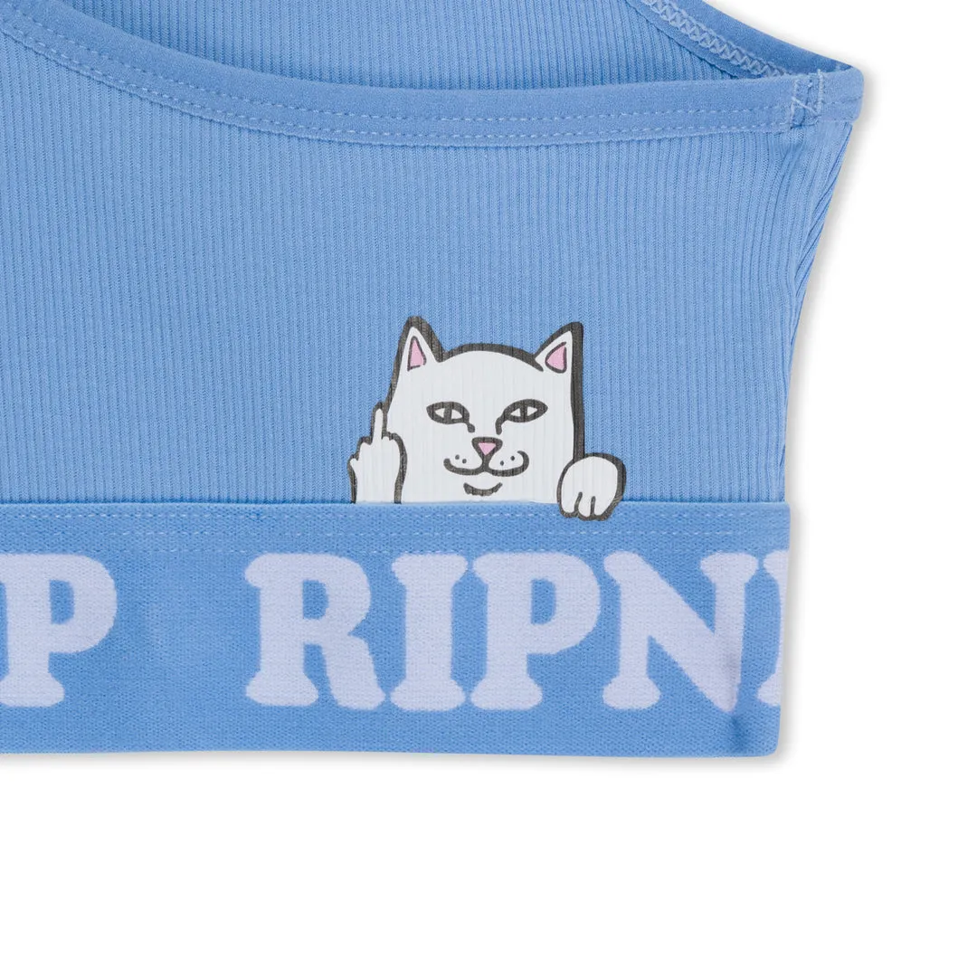 RIPNDIP WOMEN'S PEEKING NERMAL SPORTS BRA-LIGHT BLUE