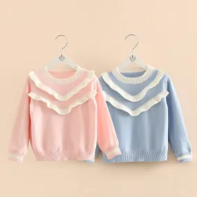 Ruffled Cotton Sweater for Baby Girls