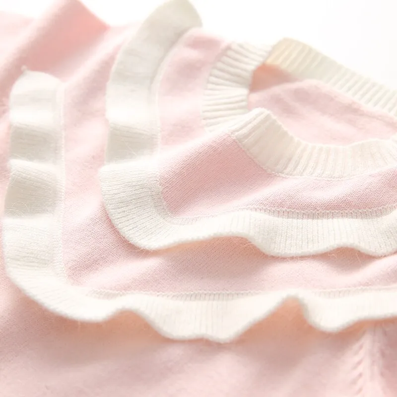 Ruffled Cotton Sweater for Baby Girls