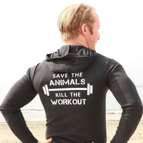 Save The Animals, Kill The Workout Unisex Lightweight Zip Hoodie