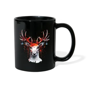 Schwarze Tasse mit Weihnachtsmotiv "Splash Rentier"