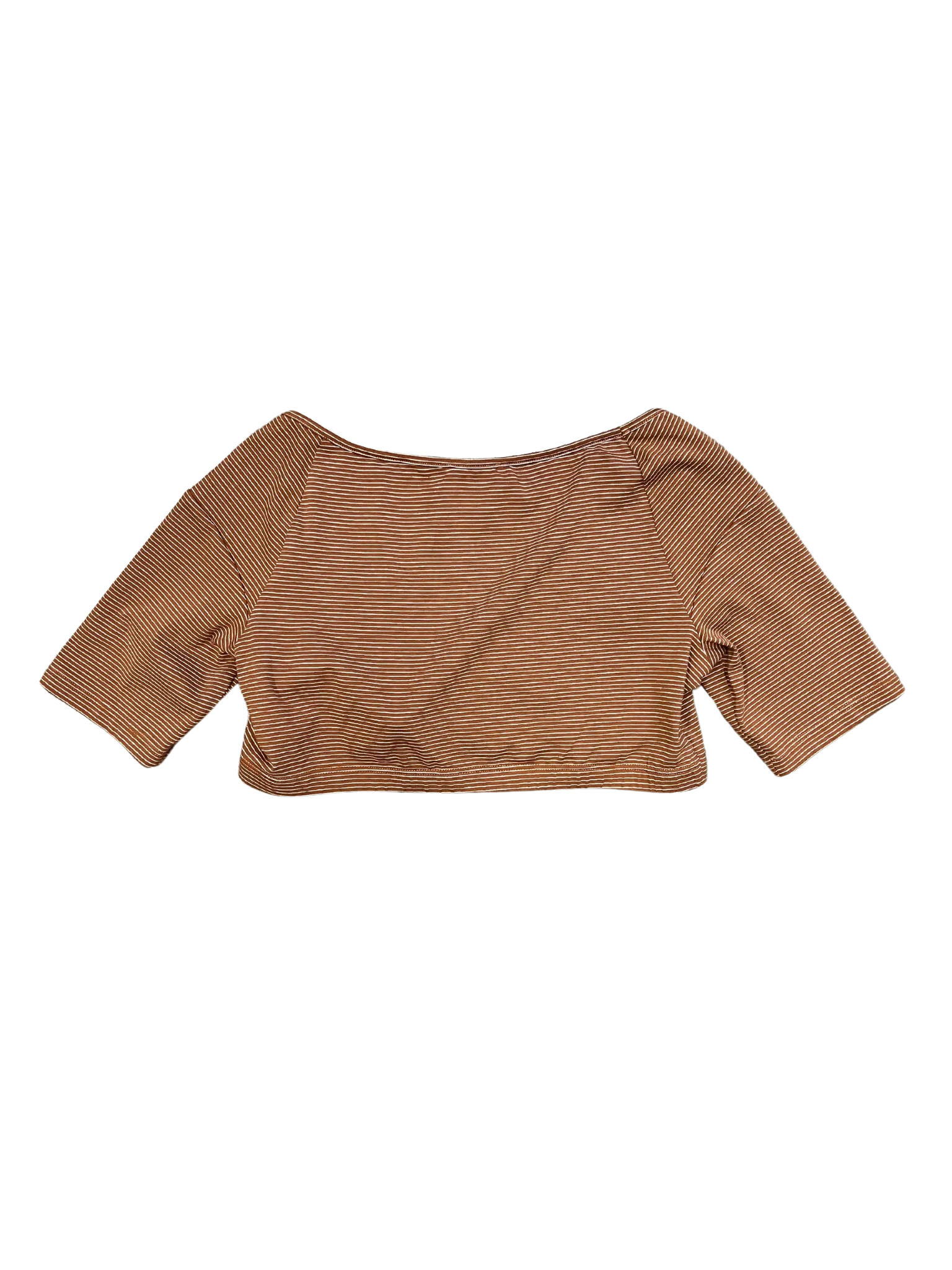 Size 14 - Sister Studios Brown Striped Crop Top