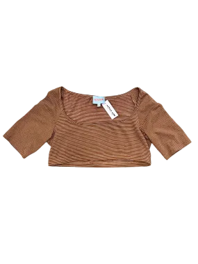 Size 14 - Sister Studios Brown Striped Crop Top