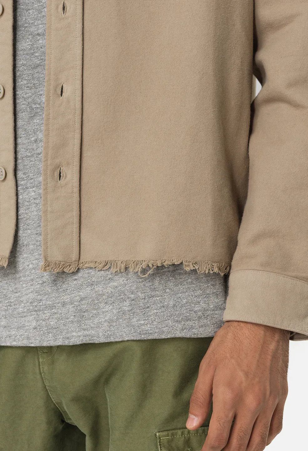 Solid Hemi Oversized Shirt / Tan