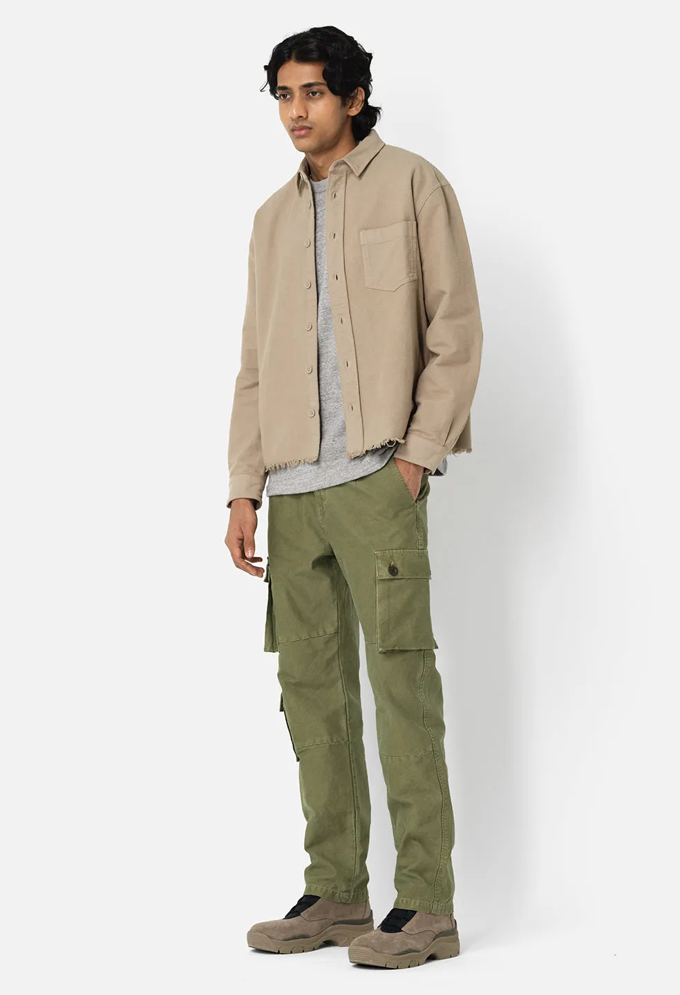 Solid Hemi Oversized Shirt / Tan