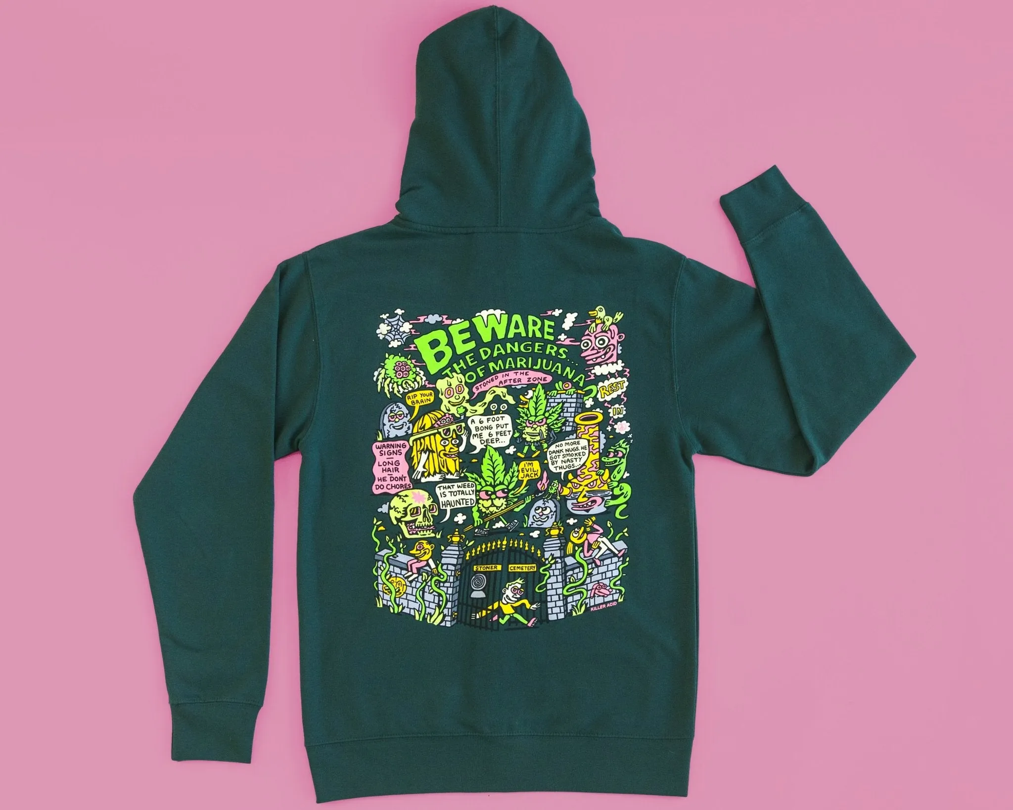 Stoner Graveyard Zip Up Hoodie