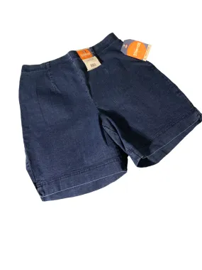 Stretch wide denim shorts