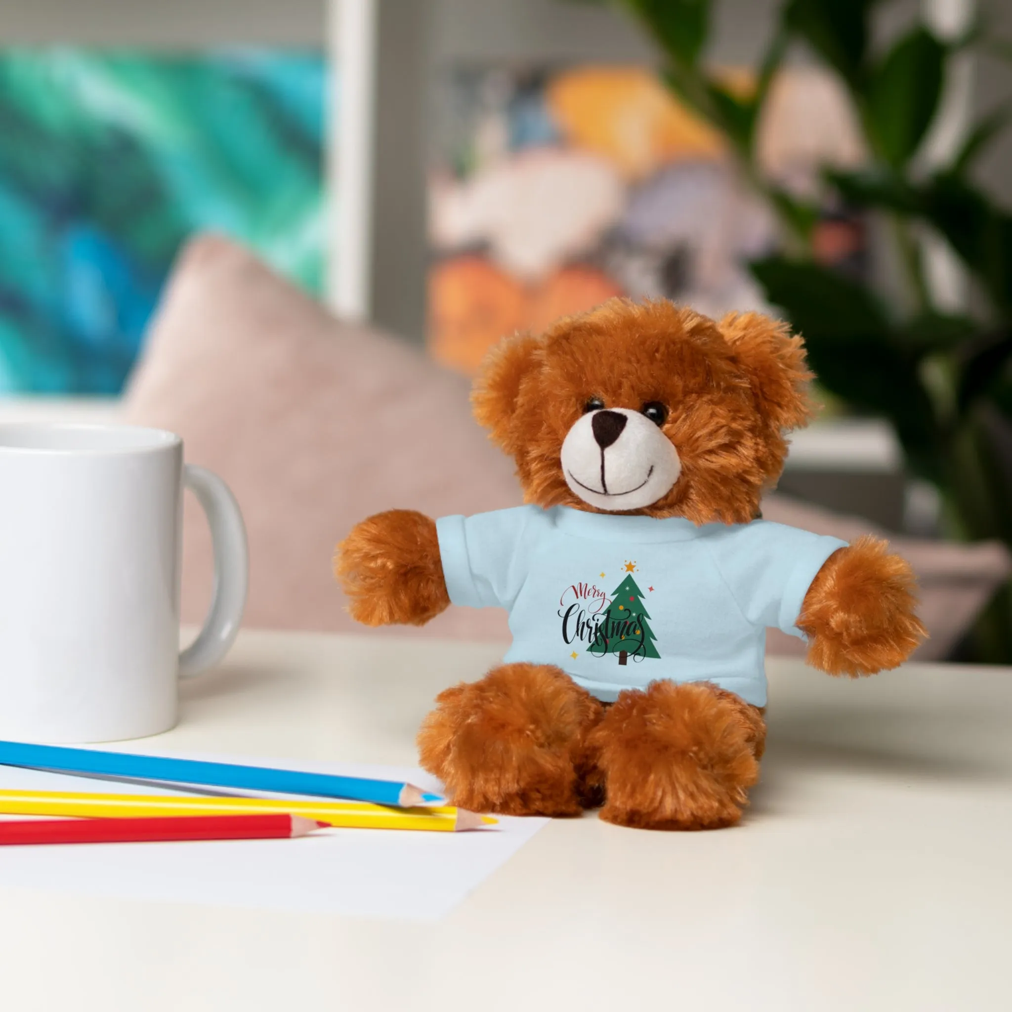 Stuffed Animals with Christmas Tee