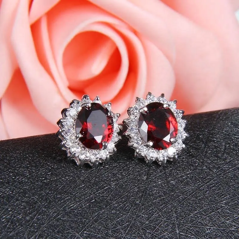 Stylish CZ Crystal Flower Style Stud - 4 colors