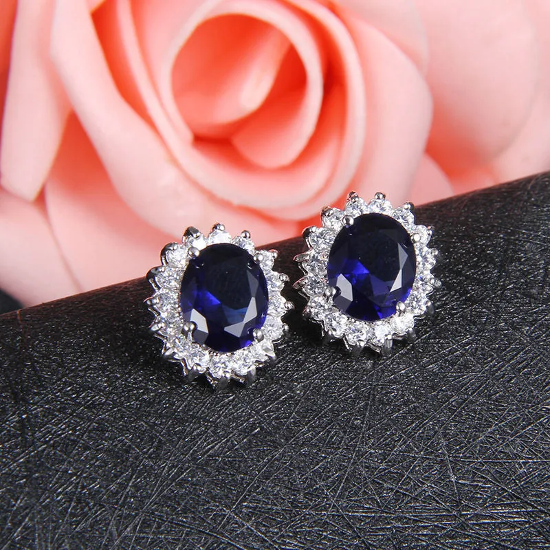 Stylish CZ Crystal Flower Style Stud - 4 colors