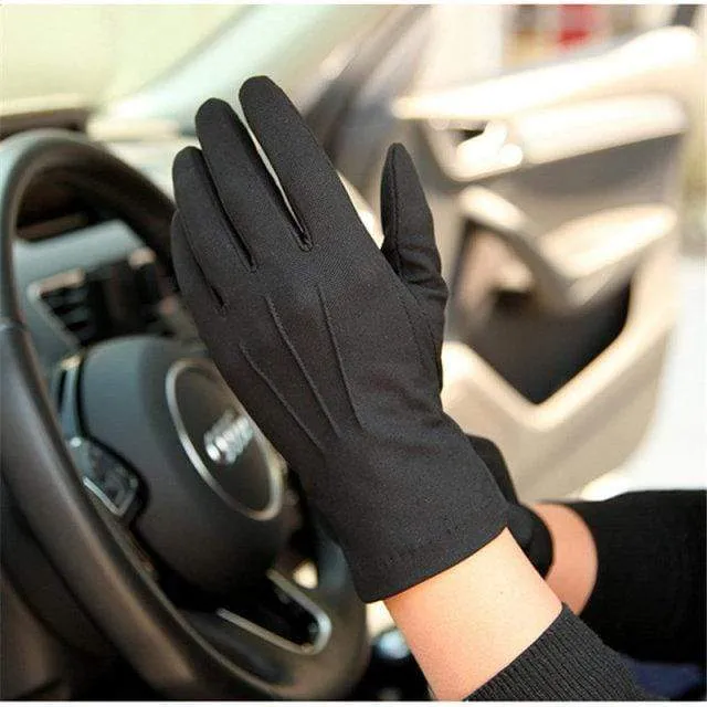 Summer Sun Protection Gloves Male Thin Breathable Anti-Slip Driving Gloves Anti-UV Full Fingers Man Mittens SZ105W1