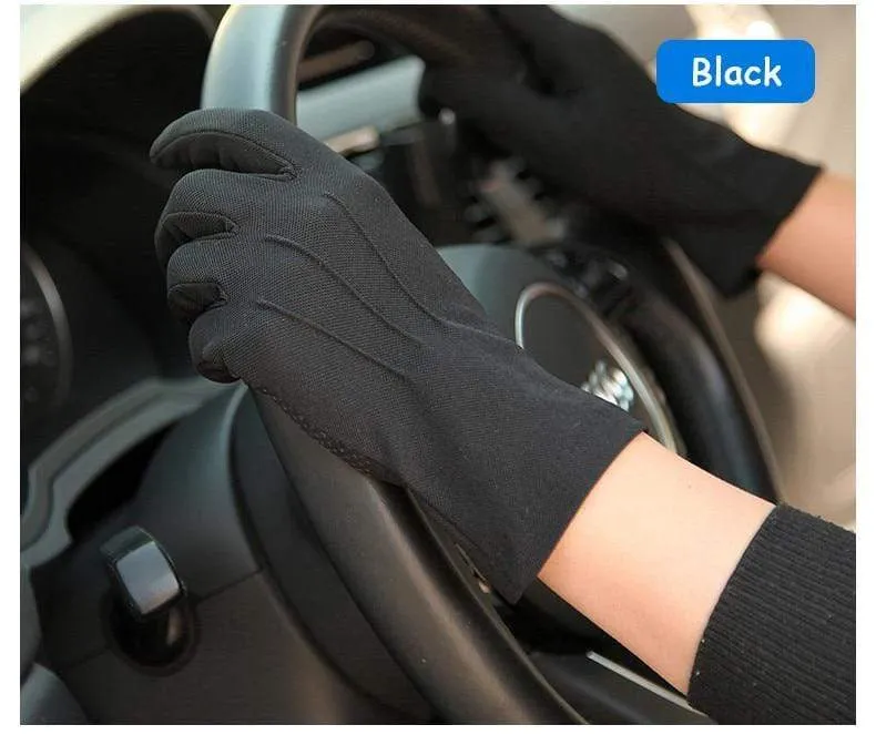 Summer Sun Protection Gloves Male Thin Breathable Anti-Slip Driving Gloves Anti-UV Full Fingers Man Mittens SZ105W1