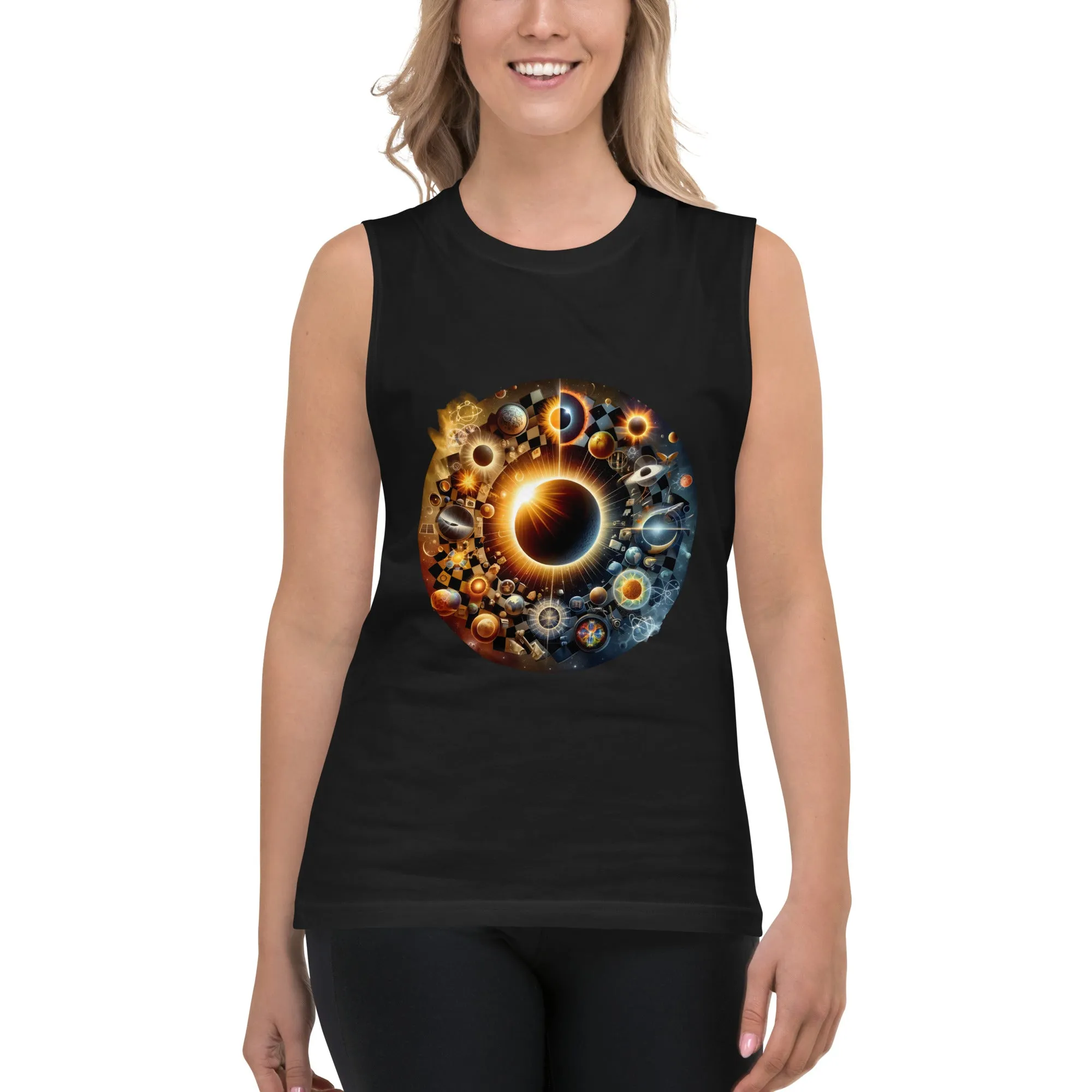 Texas Eclipse 2024 Muscle Shirt / Tank Top for Unisex Men Woman