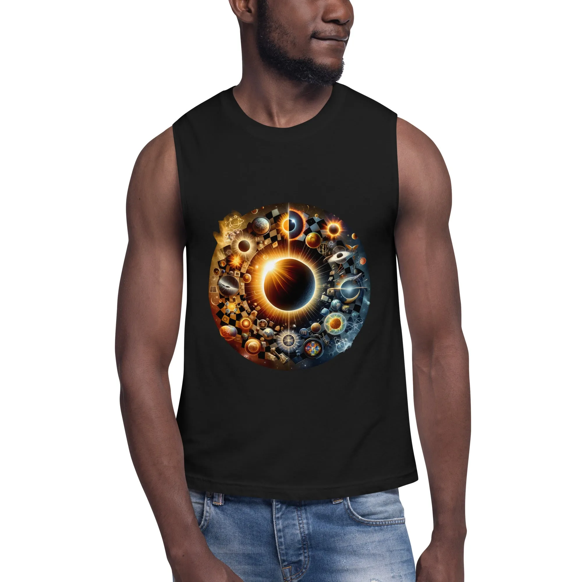 Texas Eclipse 2024 Muscle Shirt / Tank Top for Unisex Men Woman