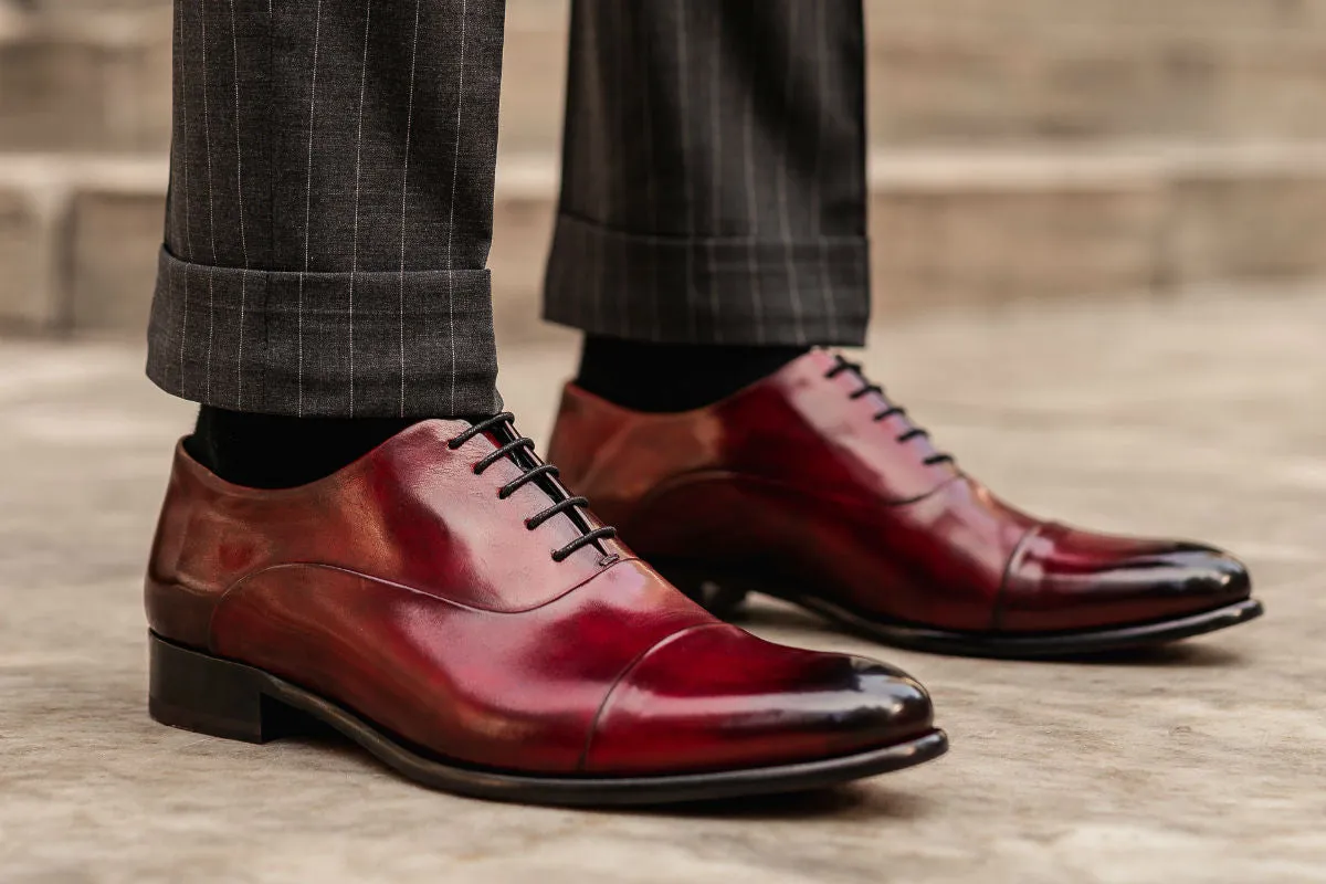 The Cagney Cap-Toe Oxford - Oxblood