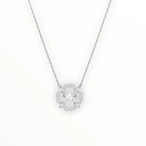 The clover dancing Swarovski Zirconia 925 Silver Necklace