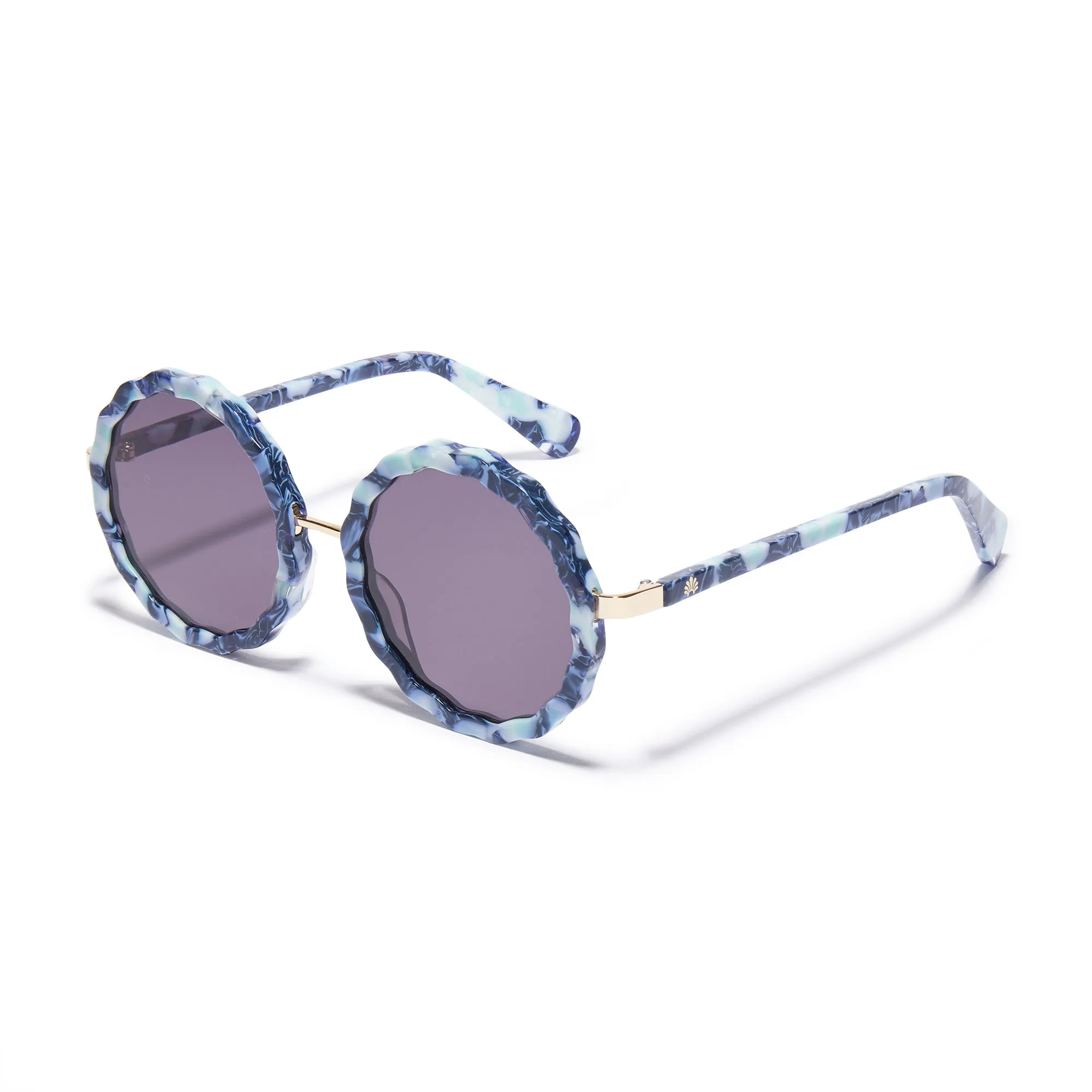 TILE BLUE PAROS ROUND SUNGLASSES