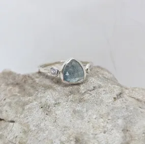 Triangular Light Blue Kyanite Candy Ring