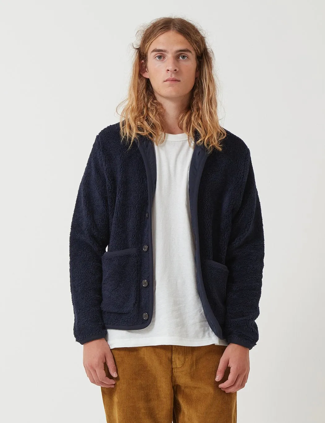 Universal Works Lancaster Jacket (Mountain Fleece) - Navy Blue