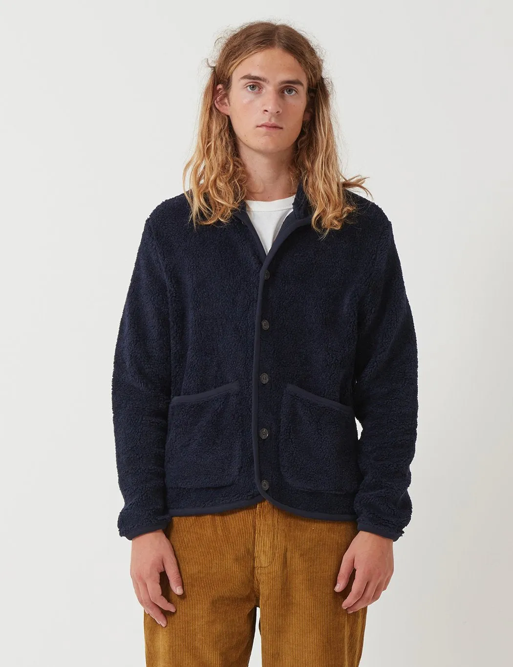 Universal Works Lancaster Jacket (Mountain Fleece) - Navy Blue