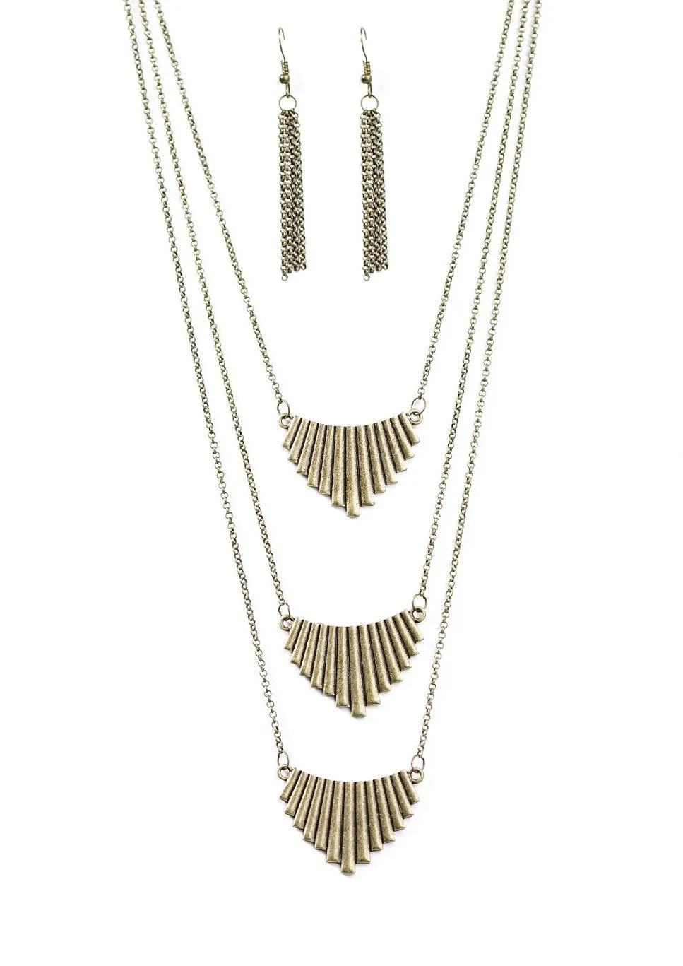 Uphill Battle Brass Necklace Set