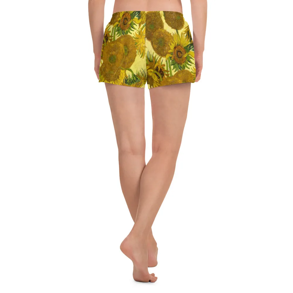 Van Gogh Sunflower Women's Athletic Short Shorts