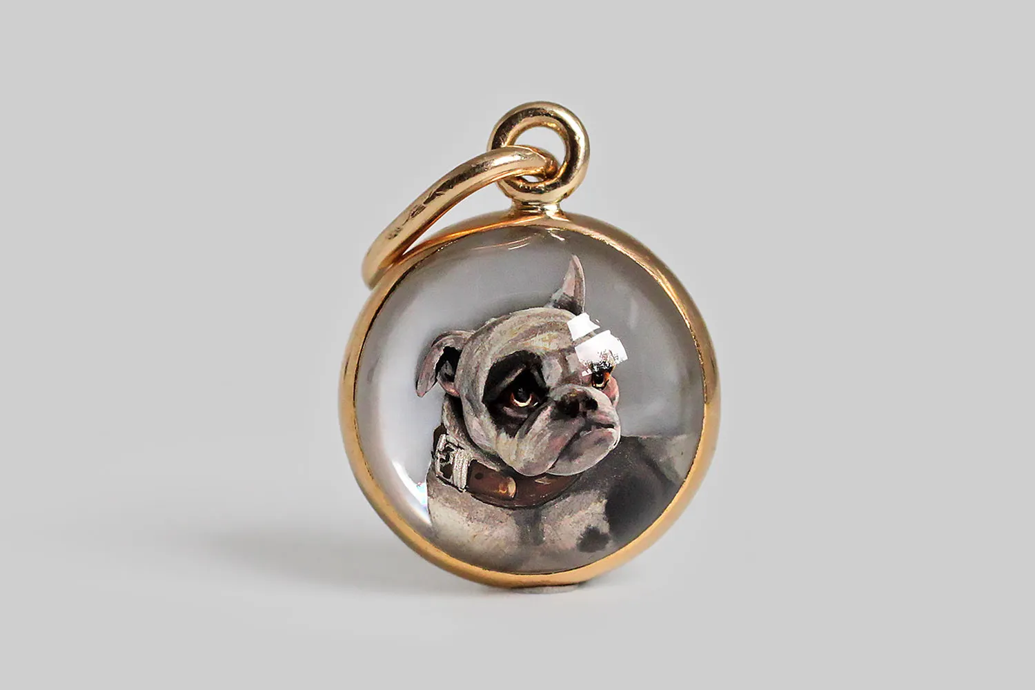 Victorian Essex Crystal Bulldog Pendant