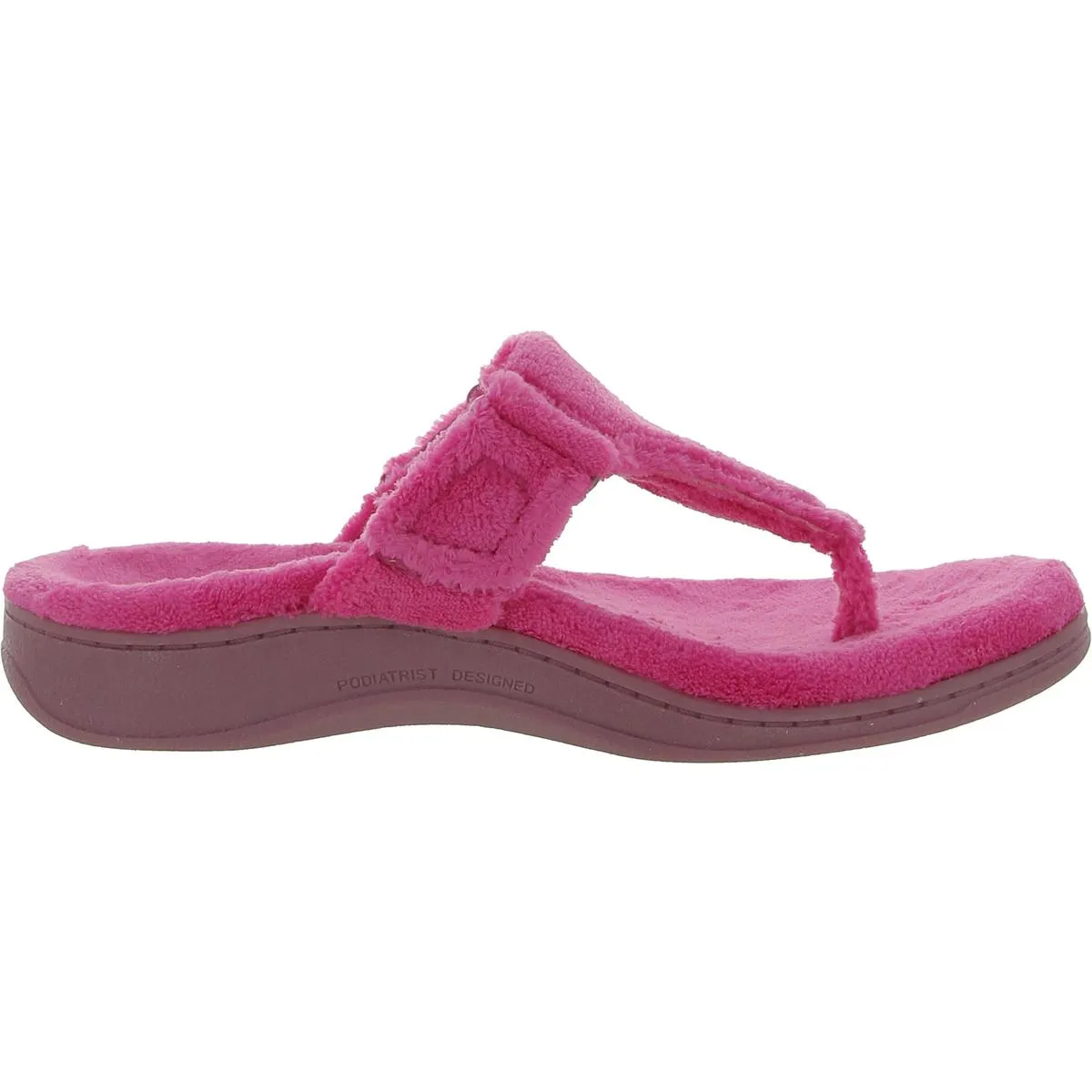 Vionic Womens Forever Terry Cloth Slip On Slide Slippers