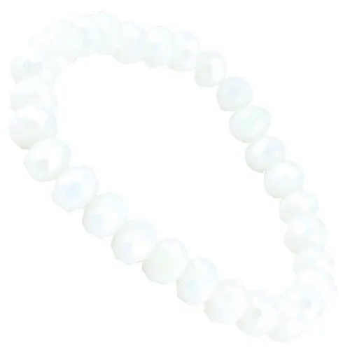 White Crystal Beaded Stretch Bracelet