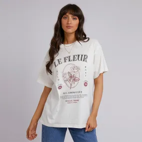 Wild Rose Oversized Tee - White