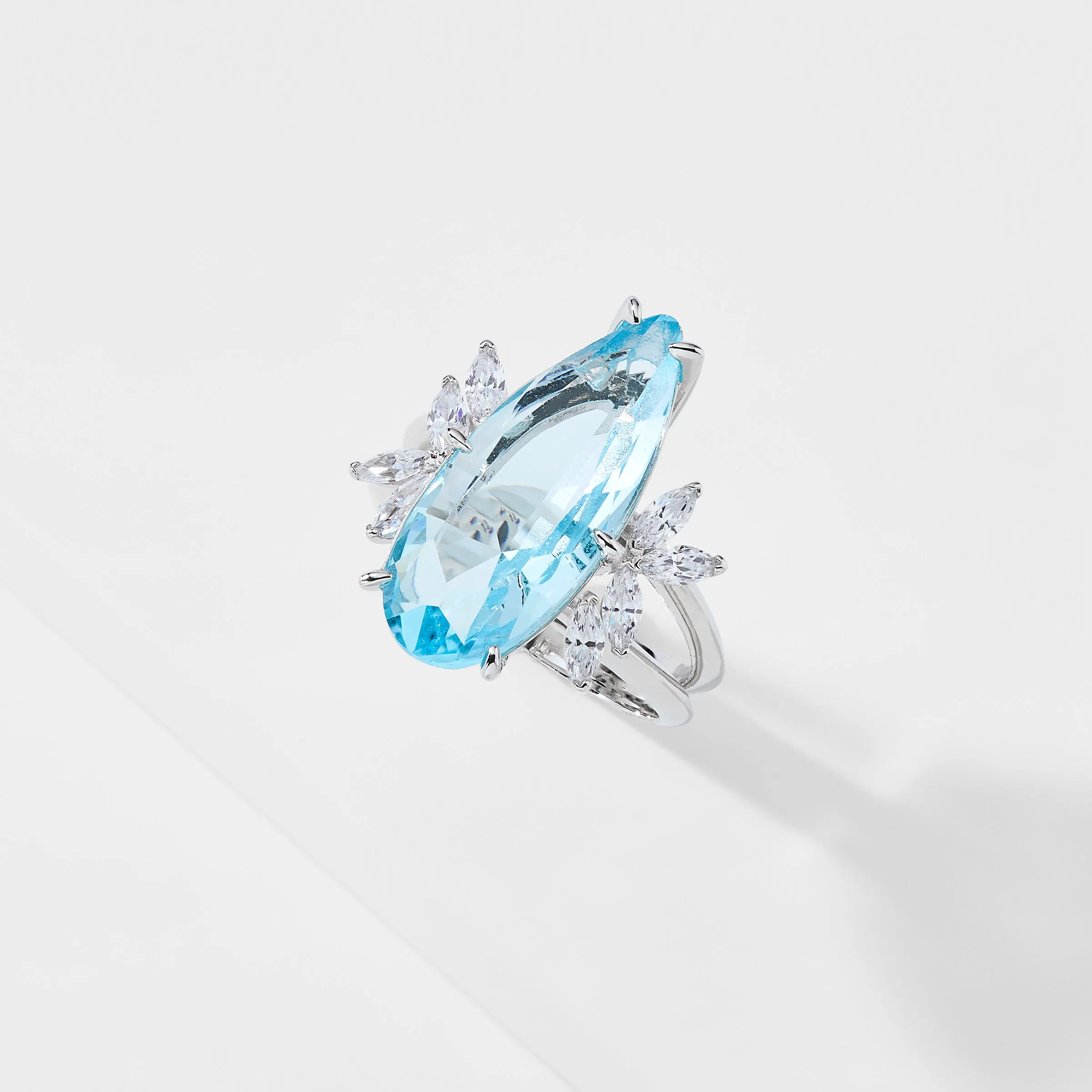 WILDFLOWER BLUE CZ PEAR RING