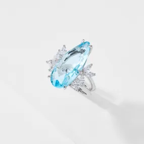 WILDFLOWER BLUE CZ PEAR RING