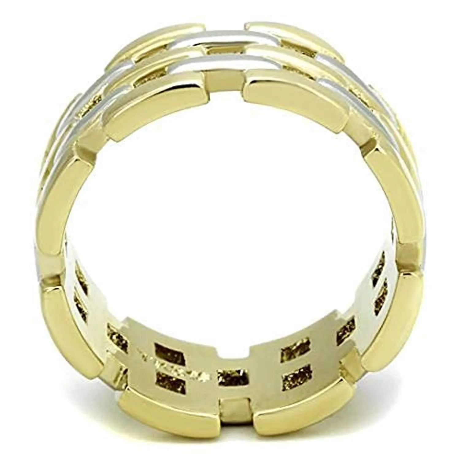 WildKlass Stainless Steel Stunning Ring Two-Tone IP Gold Women