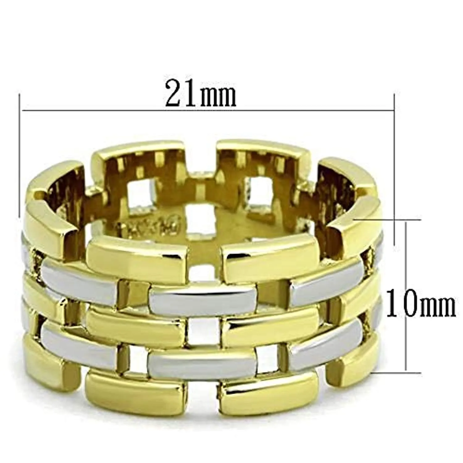 WildKlass Stainless Steel Stunning Ring Two-Tone IP Gold Women