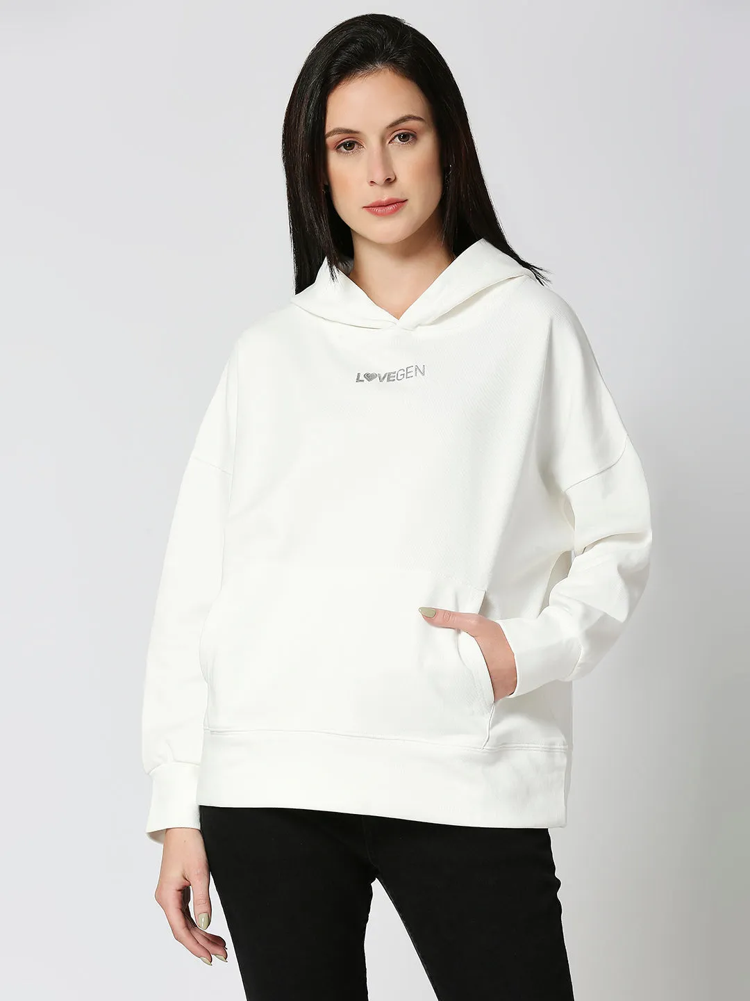 Women’s Oversized White Hoodie